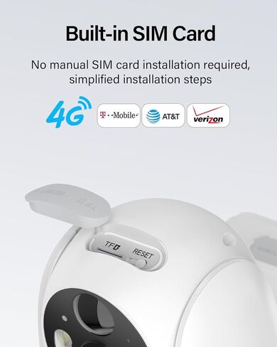 كاميرا أمان خلوية Oculview 4G LTE، لا حاجة إلى واي فاي، كاميرات شمسية أمنية مع بطاقة SIM لاسلكية في الهواء الطلق، فيديو 2K HD، عرض 360 درجة، رؤية ليلية ملونة، حركة PIR in Kuwait