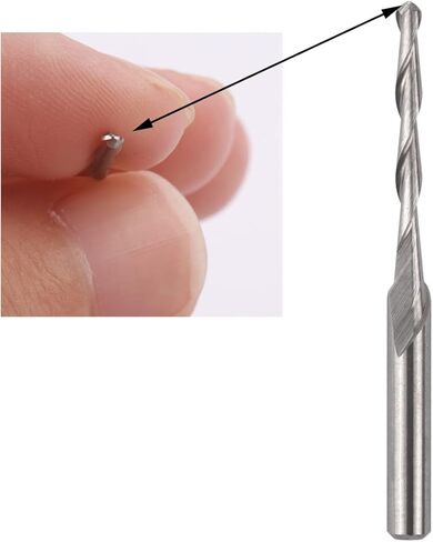 CBRIGHT 9 قطع قاطع مطحنة نهاية كربيد، 3 قطع 1/8 بوصة CNC أدوات التوجيه الفردية + 6 قطع 2 قاطعة طحن ذات حواف فلوت (نوعان) للنايلون، الراتنج، ABS، الأكريليك، PVC، MDF، الخشب الصلب in Kuwait