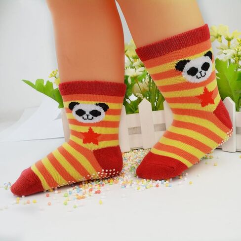 12 Pairs Anti-slip Socks Toddler Socks, HOVEOX Kids Baby Socks Non-Skid Crew Walkers Unisex For 12-36 Months 1-3 Years Baby Boys Girls Lowcut Ankle Cotton Stretch Footsocks Assorted Color Cartoon in Kuwait