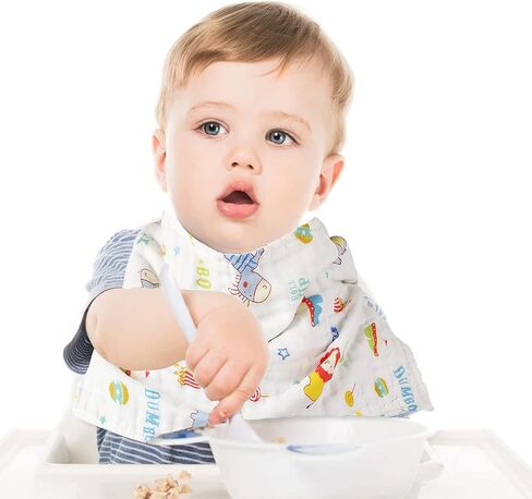 JULBEAR 6 Pack Burp Cloths for Baby, Toddler Burp Cloths Large 20 ×10 Inches Organic Cotton Muslin Burp Cloths for Boys & Girls, Newborn Towel Absorbent Burping Rag in Kuwait