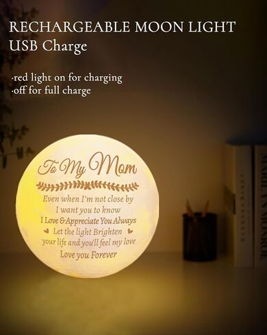 هدايا عيد ميلاد افضل صديق للنساء، هدايا مصباح القمر لافضل صديقة، هدايا عيد الميلاد للنساء والصداقة، هدايا ضوء القمر مع حامل خشبي، تحكم باللمس وقابلة لاعادة الشحن عبر منفذ USB in Kuwait