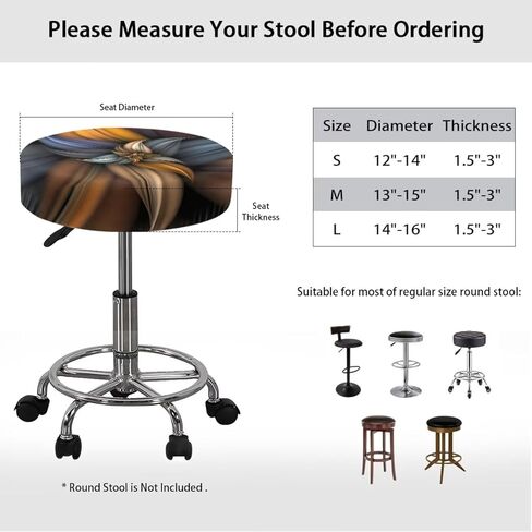 أغطية مقعد Psesaysky Butterfly Flower Bar Stool أغطية مقاومة للماء لعيد الشكر، أغطية مقعد شريط البراز غير قابلة للانزلاق، أغطية مقعد دائرية قابلة للتمدد مع شريط مطاطي، عبوتان in Saudi Arabia