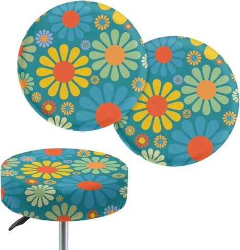 أغطية مقعد Psesaysky Butterfly Flower Bar Stool أغطية مقاومة للماء لعيد الشكر، أغطية مقعد شريط البراز غير قابلة للانزلاق، أغطية مقعد دائرية قابلة للتمدد مع شريط مطاطي، عبوتان in Saudi Arabia