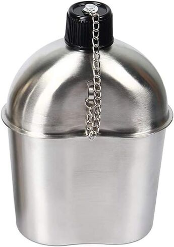 ELK Stainless Steel Military Canteen and Cup with Green Cover for Camping, Hiking, Backpacking, Hunting, Fishing and Outdoor Adventures in Saudi Arabia