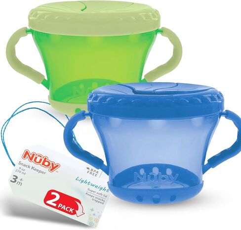 Nuby 2-Pack Snack Keepers, Coral and Aqua in Saudi Arabia