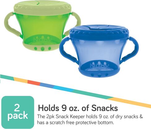 Nuby 2-Pack Snack Keepers, Coral and Aqua in Saudi Arabia