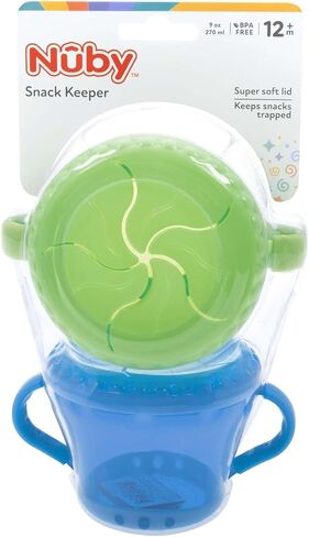 Nuby 2-Pack Snack Keepers, Coral and Aqua in Saudi Arabia