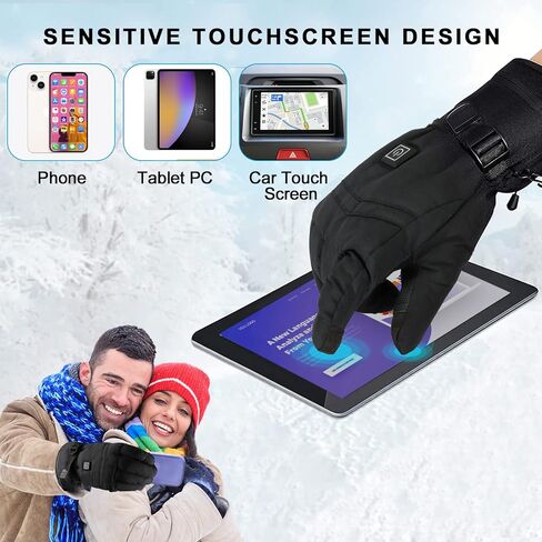 Heated Gloves, Rechargeable Electric Heated Gloves for Men Women, 7.4v 3000mAh Battery Heating Gloves Waterproof Heated Gloves for Riding Skiing Motorcycling Hunting in Kuwait