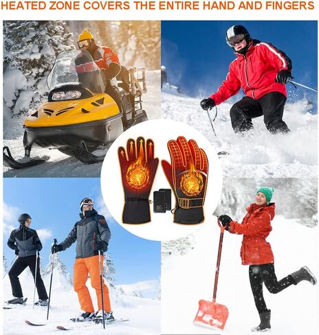 Heated Gloves, Rechargeable Electric Heated Gloves for Men Women, 7.4v 3000mAh Battery Heating Gloves Waterproof Heated Gloves for Riding Skiing Motorcycling Hunting in Kuwait