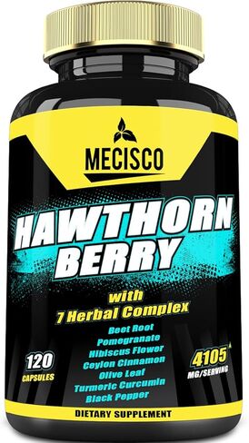 8 في 1 مستخلص توت الزعرور 4105 مجم - 120 كبسولة تكفي لمدة 4 أشهر - جذر البنجر، الرمان، زهرة الكركديه، قرفة سيلان، أوراق الزيتون والمزيد - مكملات دعم القلب وارتفاع ضغط الدم in Kuwait