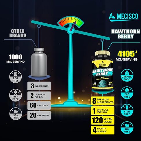 8 في 1 مستخلص توت الزعرور 4105 مجم - 120 كبسولة تكفي لمدة 4 أشهر - جذر البنجر، الرمان، زهرة الكركديه، قرفة سيلان، أوراق الزيتون والمزيد - مكملات دعم القلب وارتفاع ضغط الدم in Kuwait