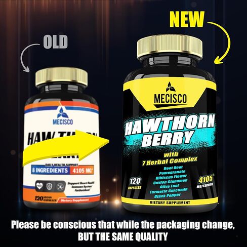 8 في 1 مستخلص توت الزعرور 4105 مجم - 120 كبسولة تكفي لمدة 4 أشهر - جذر البنجر، الرمان، زهرة الكركديه، قرفة سيلان، أوراق الزيتون والمزيد - مكملات دعم القلب وارتفاع ضغط الدم in Kuwait