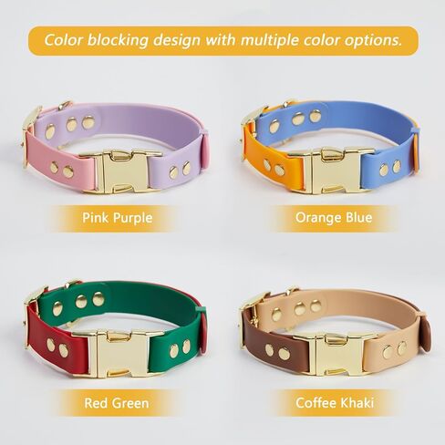 طوق الكلاب بريتي جولي مقاوم للماء مع مشبك آمن قابل للتعديل، أطواق كلب متعددة الألوان، أطواق ناعمة ومريحة للحيوانات الأليفة للكلاب المتوسطة والكبيرة مع تفكيك سريع (برتقالي-أزرق) in Kuwait