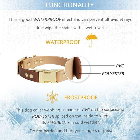 طوق الكلاب بريتي جولي مقاوم للماء مع مشبك آمن قابل للتعديل، أطواق كلب متعددة الألوان، أطواق ناعمة ومريحة للحيوانات الأليفة للكلاب المتوسطة والكبيرة مع تفكيك سريع (برتقالي-أزرق) in Kuwait