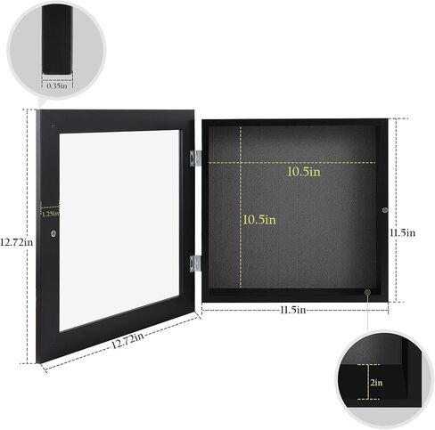 AUEAR، إطار صندوق ظلال مقاس 8 × 8، صندوق عرض للفنون والتذكارات والميداليات وذكريات الزفاف وتذاكر الطائرة والكتيبات و6 دبابيس متضمنة (8 × 8، بني فاتح، عبوة واحدة) in Kuwait