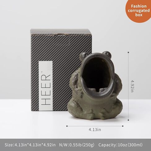 HEER Ceramic Ashtray for Cigarettes, Cute Funny Toad Frog Shape Ash Tray Set for Indoor Outdoor, Windproof Desktop Smoking Ash Holder for Smokers, Vintage Cool Home Office Decoration. in Saudi Arabia