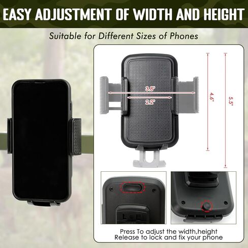 اولامجز مجموعة حامل اكواب وحامل جوال للصيد - حامل اكواب قابل للتعديل وحامل موبايل بدون استخدام اليدين، مشابك سهلة على حامل الغزلان او حامل الشجرة، حامل اكواب زجاجة مياه، اكسسوارات حامل شجرة in Kuwait