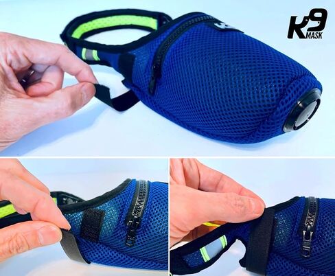 قناع فلتر الهواء K9 Mask® للكلاب مع عبوات فلتر الهواء الممتازة PM2.5 "التنفس الشديد" - أزرق (كبير) in Kuwait