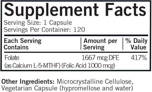 زيكس كير كيركمان 5-MTHF ([6S]-5-ميثيل تتراهيدروفولات) 1 ملغ - مضاد للحساسية || 120 كبسولة نباتية || حمض الفوليك ضروري لصحة جيدة، وخاصة عند النساء الحوامل والمرضعات in Kuwait
