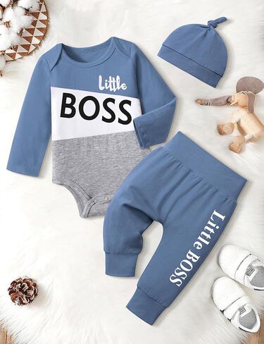 Oranchids الوليد بيبي بوي الملابس اللون كتلة إلكتروني طباعة طويلة الأكمام رومبير السراويل قبعة الخريف الشتاء وتتسابق 3 قطعة in Kuwait