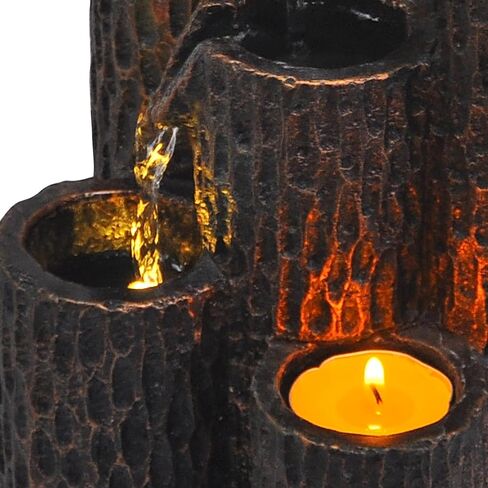 Greyhoo Indoor Water Fountain 3 Tier Column Tabletop Fountain Relaxation Min Waterfall for Room Decoration in Kuwait