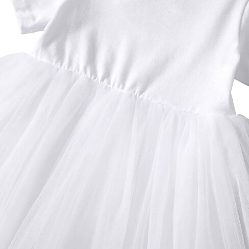 فستان للفتيات الصغيرات من SOBOWO فساتين رسمية للفتيات بدون ظهر وأكمام قصيرة متقاطعة من الخلف لالتقاط الصور على الشاطئ وحفلات الزفاف الصيفية in Kuwait