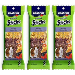 Vitakraft 3 Pack of Wild Berry Glazed Crunch Sticks Guinea Pig Treats, 2 Sticks Each in Saudi Arabia