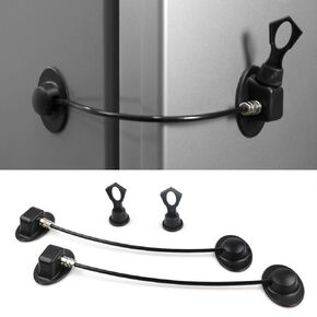 2 Pack Refrigerator Lock with Magnetic, Child Safety Locks, Fridge Freezer Door Lock, for Cabinet Drawer, Convenient - White