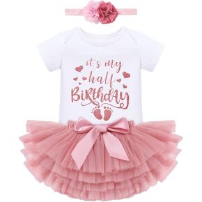 IDOPIP Rainbow 1st Birthday Outfit for Baby Girls Romper Tutu Skirt Tulle Bloomers Headband First Birthday Cake Smash Outfits in Kuwait