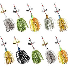 Bass Fishing Spinner Bait Lures, Multicolor Buzzbait Metal Jig Fishing Lure Kit Swimbaits for Bass Pike Trout Freshwater Saltwater Fishing in Saudi Arabia