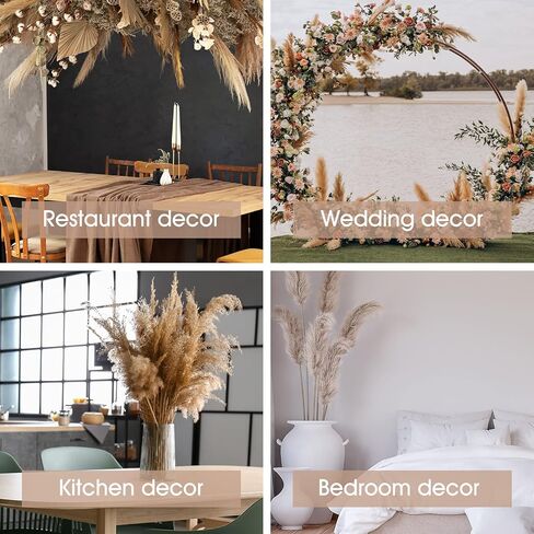 PENGYEE Dried Pampas Grass Bouquet 120 PCS - Fall Plants Boho Room Decor Contains Bunny Tails Dried Flowers, Brown White Pampas Grass for Wedding Decorations, Home Rustic Party Decor in Kuwait