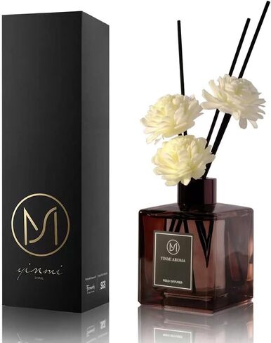 موزع روائح القصب من YINMI بوزن 6.7 أونصة (200 مل)، مجموعة ناشر أعواد الروائح المعطرة بالياسمين والبحرية، ناشر أعواد روائح القصب وأعواد ناشر الزيوت، العلاج بالروائح العطرية، ديكور المنزل والمطبخ، العطور والهدايا in Kuwait