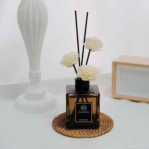 موزع روائح القصب من YINMI بوزن 6.7 أونصة (200 مل)، مجموعة ناشر أعواد الروائح المعطرة بالياسمين والبحرية، ناشر أعواد روائح القصب وأعواد ناشر الزيوت، العلاج بالروائح العطرية، ديكور المنزل والمطبخ، العطور والهدايا in Kuwait