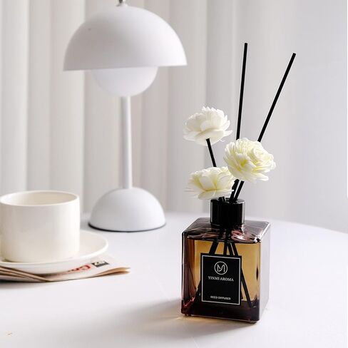 موزع روائح القصب من YINMI بوزن 6.7 أونصة (200 مل)، مجموعة ناشر أعواد الروائح المعطرة بالياسمين والبحرية، ناشر أعواد روائح القصب وأعواد ناشر الزيوت، العلاج بالروائح العطرية، ديكور المنزل والمطبخ، العطور والهدايا in Kuwait