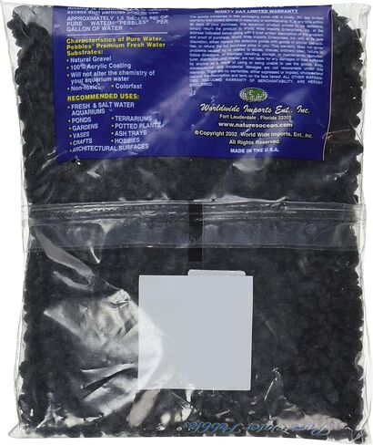 Pure Water Pebbles Aquarium Gravel, 2-Pound, Jet Black in Kuwait