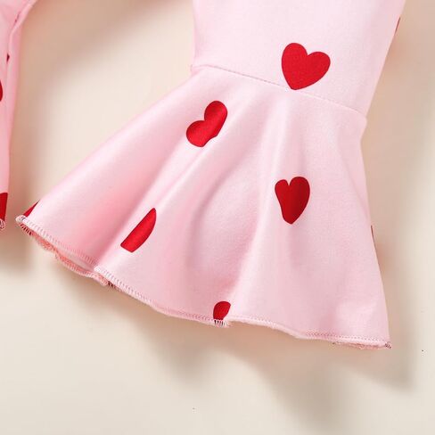 Tinypainter طفلة عيد الحب الزي رسالة رومبير + الحب القلب جرس أزرار السراويل أول ملابس عيد الحب in Kuwait