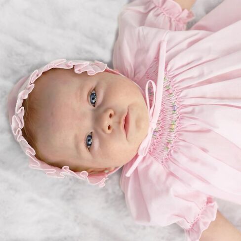Petit Ami Baby Girls' Daydress with Embroidered Hem in Saudi Arabia