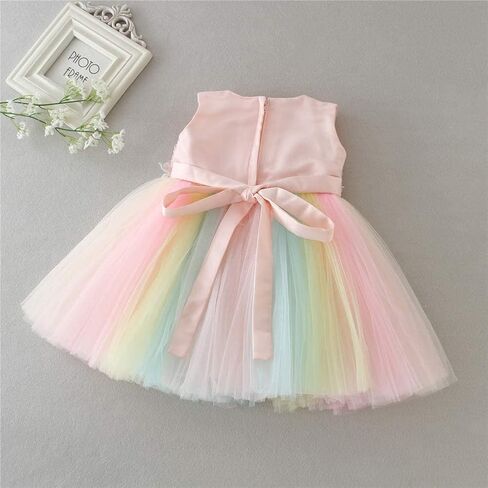 Meiqiduo Baby Girls Dress Infant Christening Birthday Wedding Bridesmaid Party Lace Tulle Flower Dresses in Kuwait