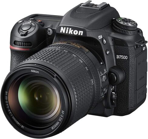 Nikon D7500 DSLR Camera with 18-140mm Lens (1582) + 4K Monitor + Pro Headphones + Pro Mic + 2 x 64GB Memory Card + Case + Corel Photo Software + Pro Tripod + 3 x EN-EL 15 Battery + More (Renewed) in Saudi Arabia