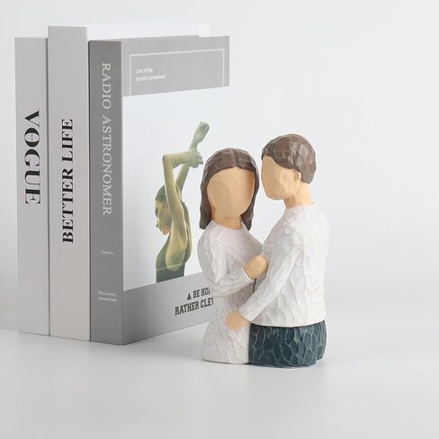 MAKOUYU مساند زخرفية فريدة من نوعها للأرفف، ديكور غرفة جمالي، احتضان الحلي الفنية لسطح المكتب للزوجين، سدادات كتب غير قابلة للانزلاق، نهايات كتب ثقيلة تدعم الأرفف زوج واحد (أبيض) in Kuwait