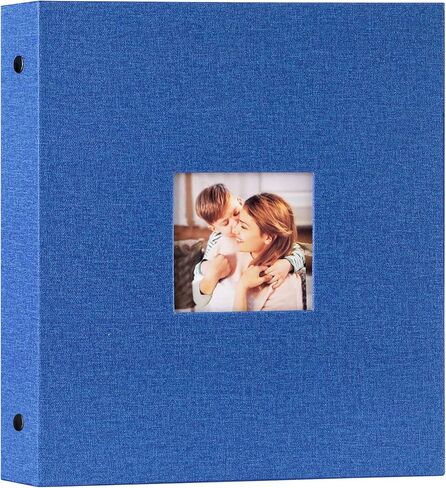 Lanpn Photo Album 11x14, Linen Hard Cover Acid Free Slip Slide in Photo Albums Sleeves Holds 50 Top Load Vertical Only 11x14 Pictures (Blue) in Kuwait