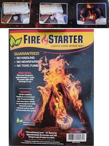 Fire Starters - Great for Fireplace, Wood Stoves, Camp Fire - 100% Natural - Made in Canada in Kuwait