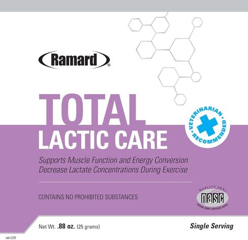 Ramard Total Lactic Care for Aging Horses, Supports Muscle Function, Energy & Stamina Horse Supplies, Vitamin & Supplements w/Branch Chain Amino Acids, 25g Pouch, 1-Pack in Kuwait