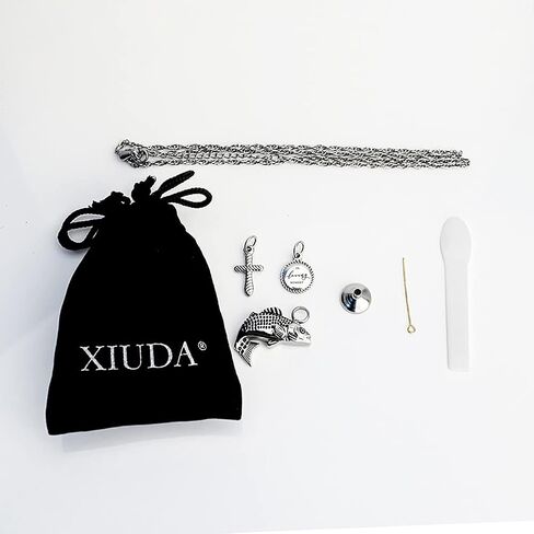 XIUDA الأسماك جرة الحرق قلادة للرماد جرة القلائد لرماد الإنسان في الذاكرة المحبة لأبي الصيد المدلاة رماد حامل تذكار حرق الجثث التذكارية قلادة المجوهرات in Kuwait