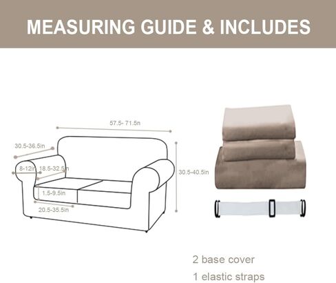FY FIBER HOUSE غطاء أريكة للأريكة لغطاءين للأريكة وأغطية مقعد الحب غطاء سهل الارتداء لغرفة المعيشة مخملي 3 قطع واقي مطاطي للكلاب، رمادي داكن (57.5"-71.5") in Kuwait