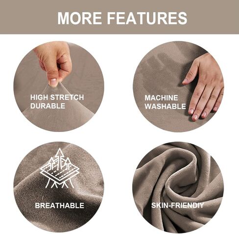 FY FIBER HOUSE غطاء أريكة للأريكة لغطاءين للأريكة وأغطية مقعد الحب غطاء سهل الارتداء لغرفة المعيشة مخملي 3 قطع واقي مطاطي للكلاب، رمادي داكن (57.5"-71.5") in Kuwait