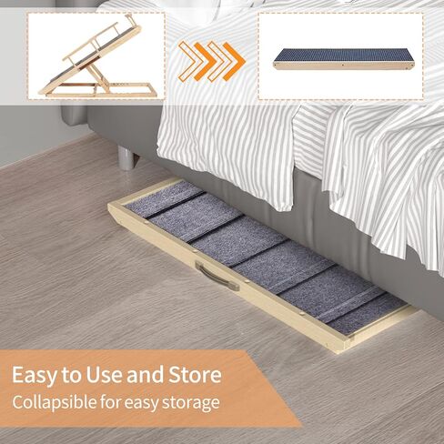 سلالم خشبية للحيوانات الاليفة - سلالم ومنحدر قابل للطي مثالي للاسرة والسيارات - سلم محمول للكلاب والقطط حتى 120 باوند in Kuwait