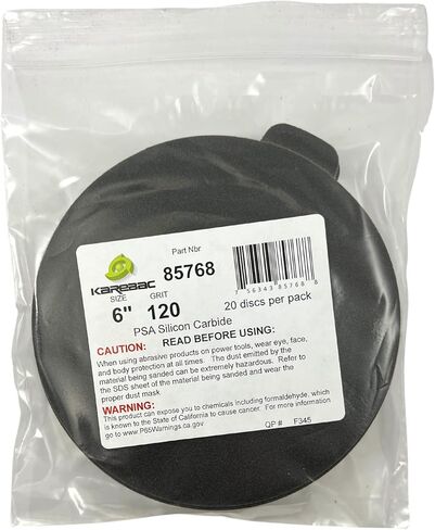 أقراص صنفرة من قماش كربيد السيليكون PSA 85768 من كاريباك، 120 قرص صنفرة للزجاج (20/صندوق)، 6 بوصة in Kuwait