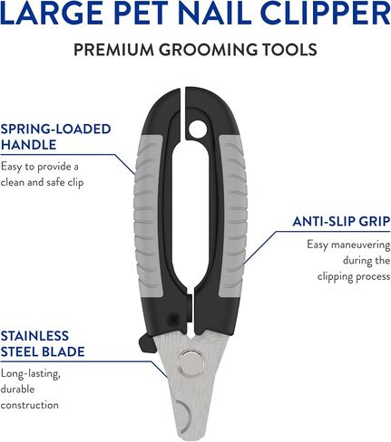 WAHL Professional Animal Large Pet Nail Clipper for Dogs & Cats (#858479) - Dog Nail Clipper - for Medium to Large Breeds - Safe Dog & Cat Nail Clipper - Animal Nail Clipper - Black & Gray in Saudi Arabia