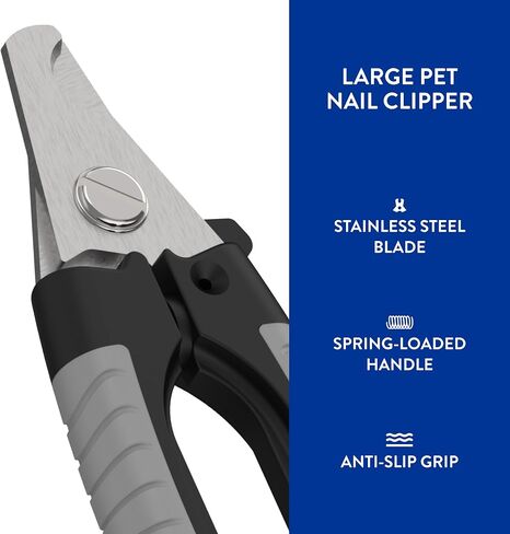 WAHL Professional Animal Large Pet Nail Clipper for Dogs & Cats (#858479) - Dog Nail Clipper - for Medium to Large Breeds - Safe Dog & Cat Nail Clipper - Animal Nail Clipper - Black & Gray in Saudi Arabia